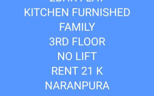 2BHK FLAT- RENT- FAMILY- NARANPURA- RR292